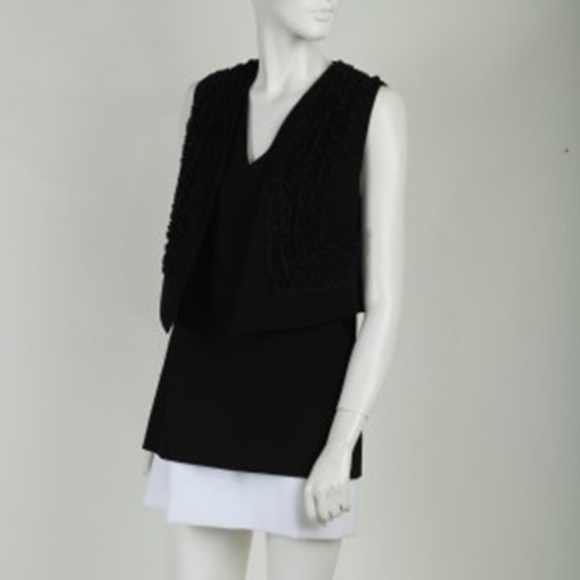 Givenchy Runway 2-Tone Sleeveless Mini Dress with Ruffled Vest - Picture 2 of 10